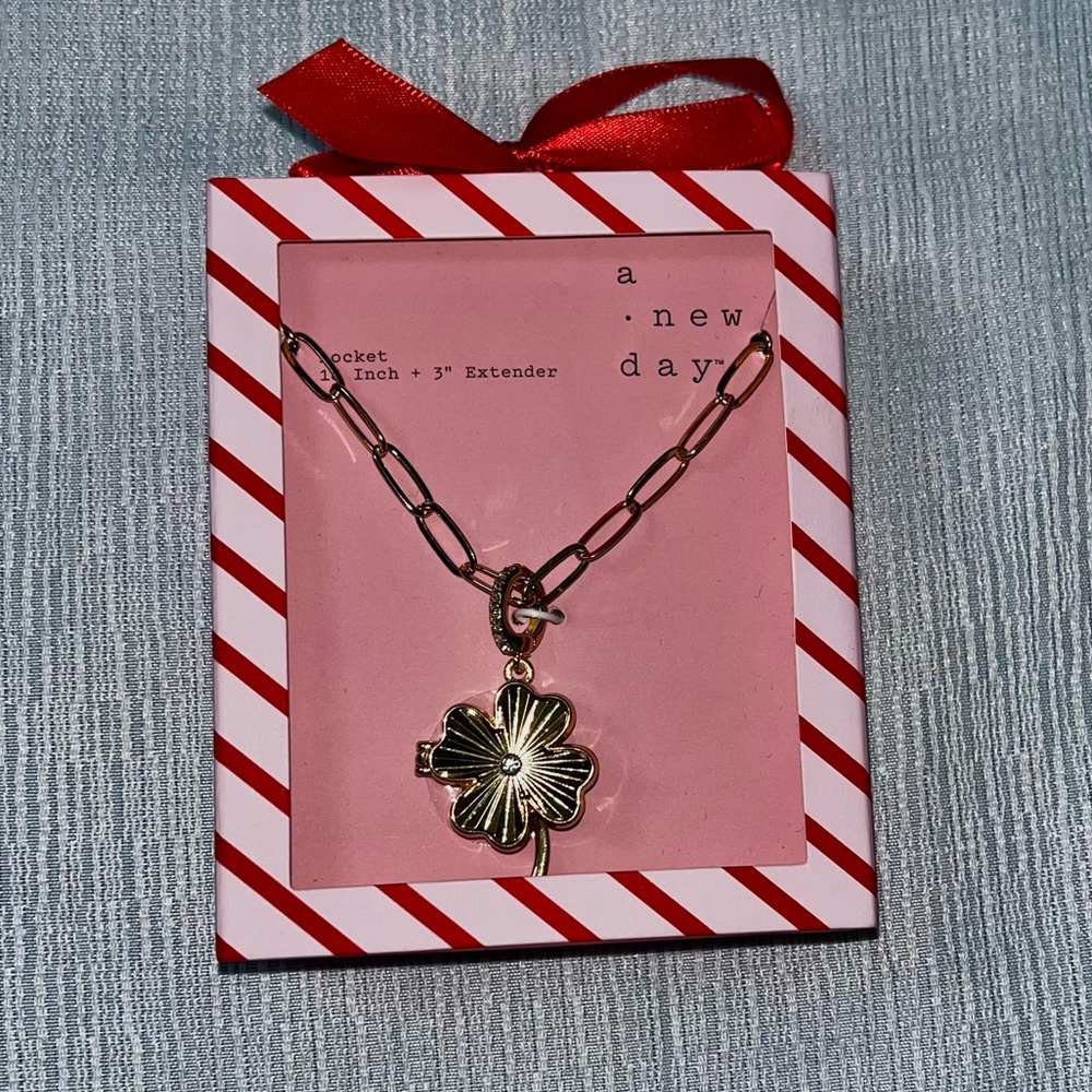 A New Day Gold Clover Pendant Necklace
